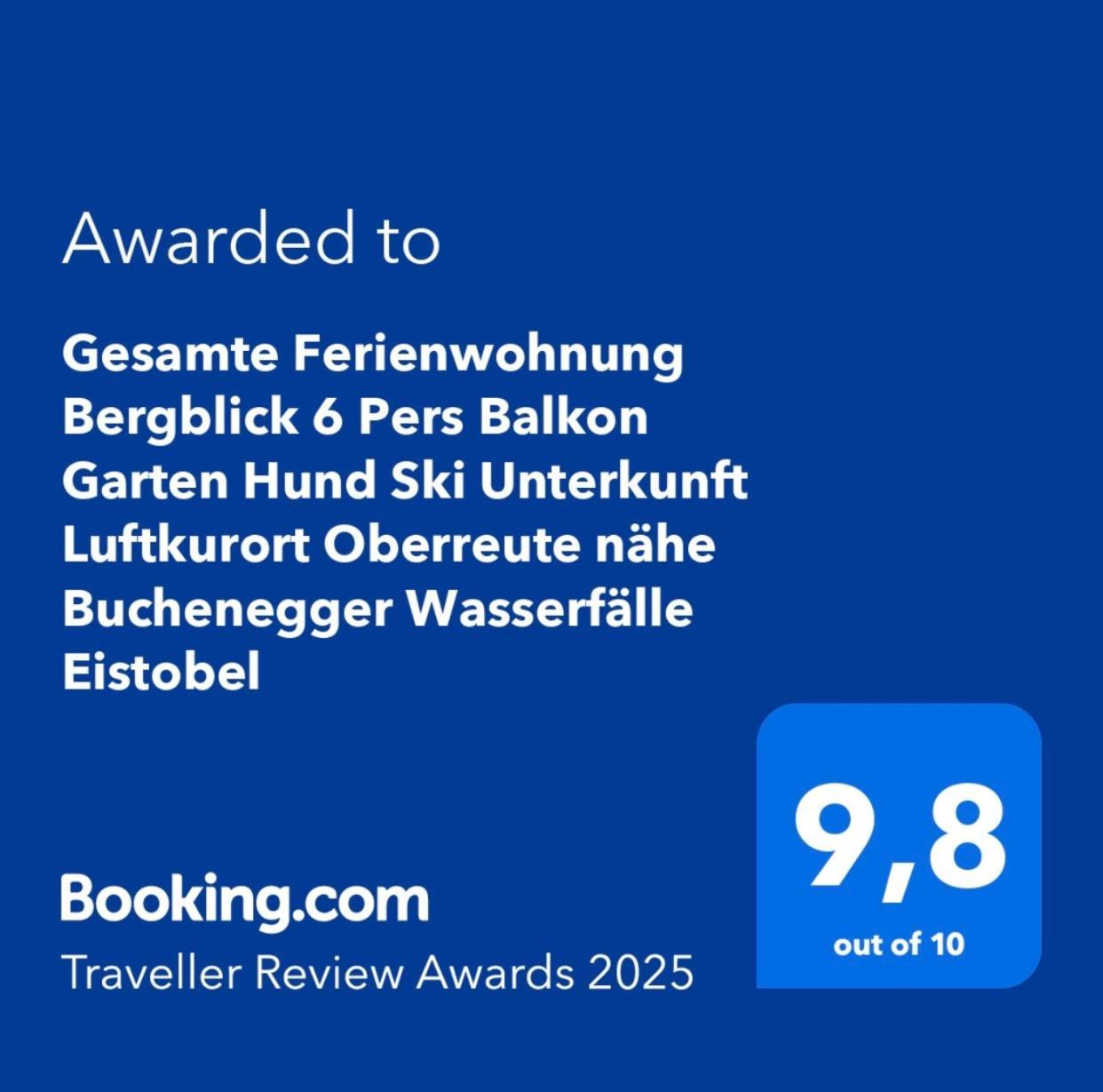 Lindners Hideaways - Bergnest - Bergblick 6 Pers Balkon Garten Hund Luftkurort Naehe Buchenegger Wasserfaelle Eistobel Bodensee Oberreute